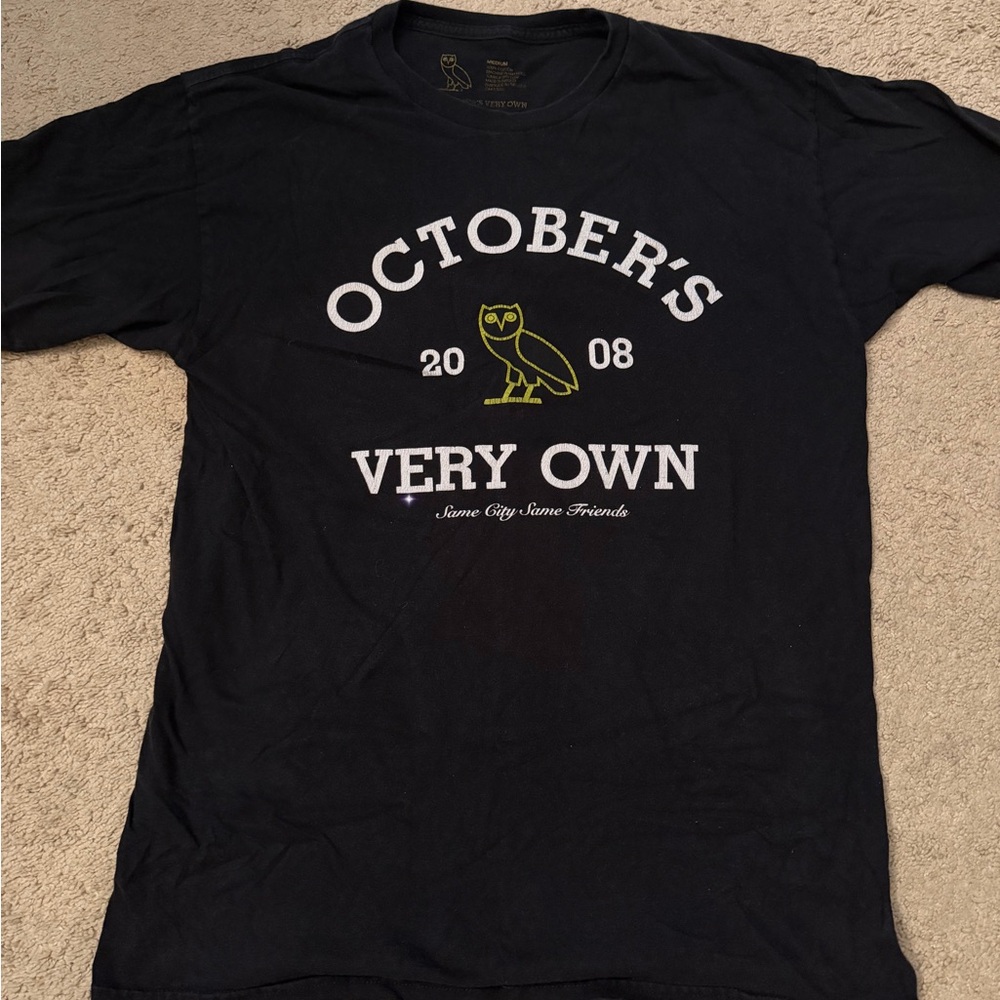 OVO Black Tee with Gold and White Accents